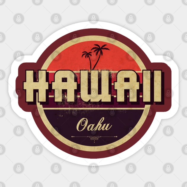 Hawaii Oahu Vintage Sticker by CTShirts